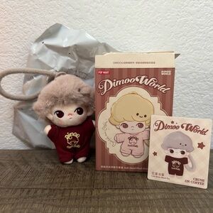 💯 Dimoo Crush On Coffee Series Soft Faced Plush Keychain